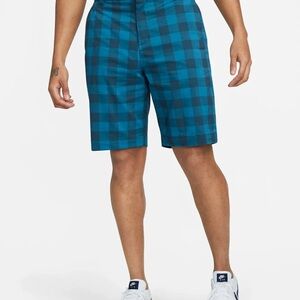 Nike Dri-FIT UV Men’s 38 Plaid Golf Chino Shorts Armory Navy/Marina